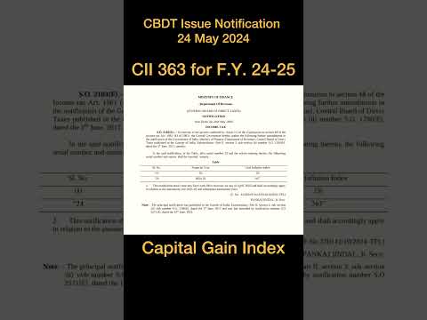 Cost Inflation Index Ay 2024-25 notified #capitalgaintax #index #incometax #incometaxreturn