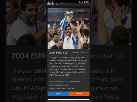 The 2004 EURO simulation database is now available! Greece, Czech Republic at their peak!