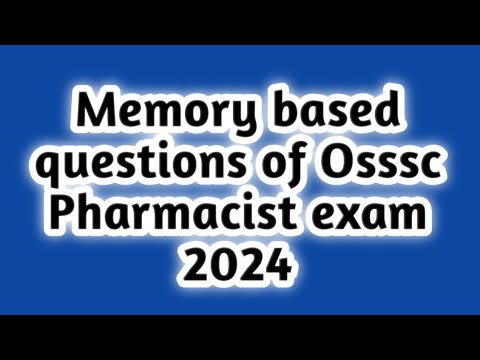 osssc Pharmacist memory based questions