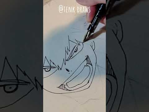 Fountain pen drawing anime | Bakugo爆豪| My Hero Academia | TenK Draws #myheroacademia #anime #drawing