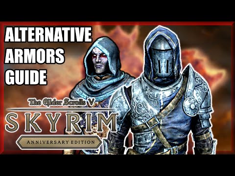 All 15 New ALTERNATIVE ARMORS (Silver, Daedric, Dragon, Stalhrim, etc...) - TESV: Skyrim AE Guide