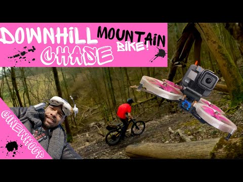 FPV Freestyle Cinewhoop: Downhill Mountain Bike Chase