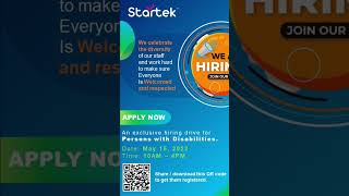 #hiring #startek #personswithdisabilities #jobopportunities #jobopportunity #hiringalert