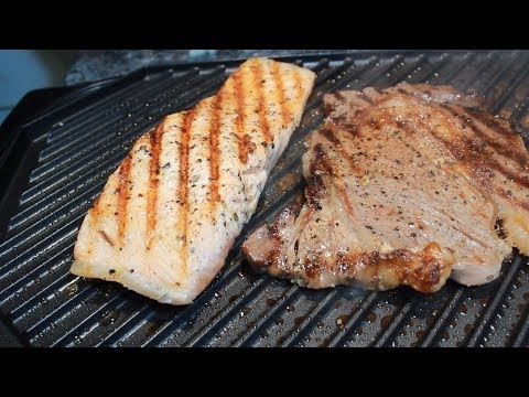 Grilling Atlantic Salmon & Rib Eye Together OH Yea!