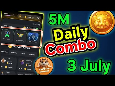 3 July Hamster kombat daily combo card today | hamster kombat daily cipher today | hamster kombat