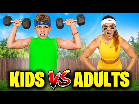 Kids VS Adults EXTREME Strength Challenge!!