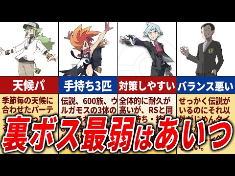 裏ボス最弱ランキング【歴代ポケモン】