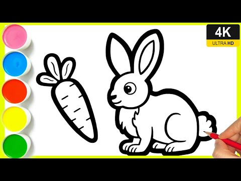 Bunny Drawing || How to draw a rabbit with carrot Drawing || Step by step rabbit Drawing || By Arya.