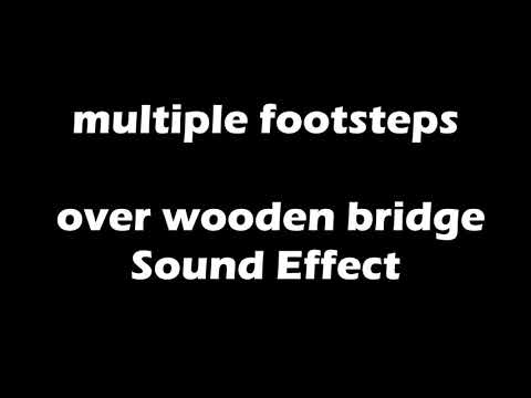 multiple footsteps over wooden bridge Sound Effect