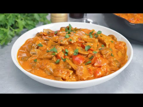 Danish Stew - Mørbradgryde || Pork Tenderloin in Creamy Tomato Sauce. Recipe by Always Yummy!