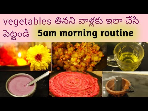 hair growth కోసం detox drink / beetroot దోస / my morning routine / carrot aloo fry / puja vlog