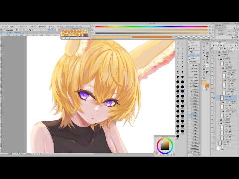 無言で作業垂れ流し【お絵かき/尾丸ポルカ】