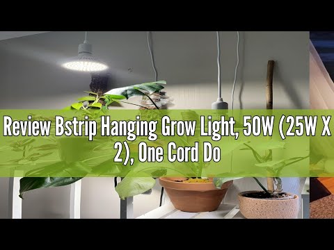 Review Bstrip Hanging Grow Light, 50W (25W X 2), One Cord Double Head, Led Grow Lights for Indoor Pl