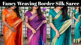 Fancy Weaving Border Meesho Silk Saree Review | #sareeshortvideo #sareeswag #silksaree