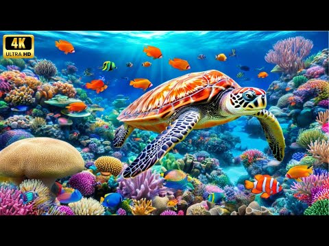 Aquarium 4k VIDEO (ULTRA HD) - Charming Fish of the Coral Reef Ecosystem - Marine Life, Sea Animals