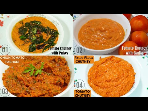 Simple & Tasty 4 Tomato Chutney Varieties - Perfect for Idli, Dosa, & Rice | Tomato Chutney Recipes