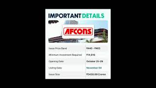 AFCONS INFRA IPO #latest #ipo #stockmarket #latestipo