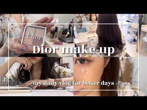 【vlog】Diorパレットでフルメイク💄私のマインド、ヨガの話🧘‍♀️✨美容室｜春カラー｜iPad Pro故障😵‍💫