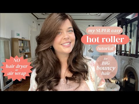 My SUPER Easy Hot Roller Tutorial for Bouncy, Full Hair (No hair dryer or air wrap used!!)