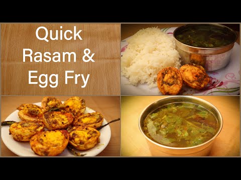 Quick Rasam &spicy egg pepper fry Simple &Tast lunch Menu in telugu