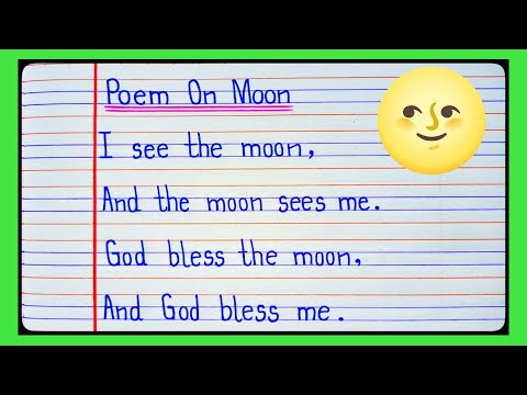 The Moon Poem । The Moon  English Poem । The Moon English Rhyme । The Moon English Poem/Poem on moon