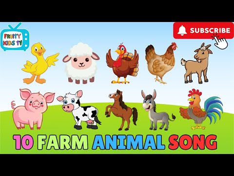 Animals Song for kids, 10 Farm Animal Song New,  Animals, Animal Sounds, Farm #kidslearning #animals