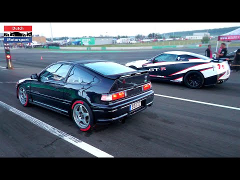 650HP Honda CRX Turbo AWD - Drag Racing!