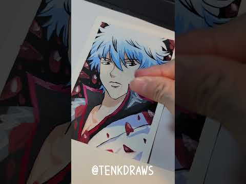 Drawing Sakata Gintoki with gouache #gintama #anime #gouache #drawing