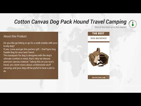 Cotton Canvas Dog Pack Hound Travel Camping Hiking Backpack