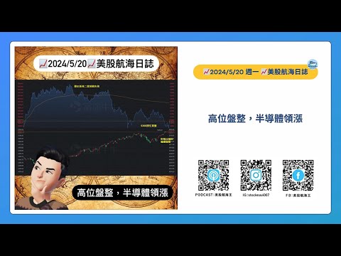 📈2024/5/20週一📈高位盤整，半導體領漲｜美股航海日誌+新聞導讀｜隔日更新