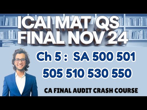 SA 500 501 505 510 530 550 Series | All ICAI Material Questions Solved | CA Rohan Garg AIR5