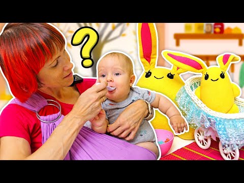 Toy Rabbit Lucky & Baby: Cooking Toy Food & Porridge - Fun Videos for Kids!