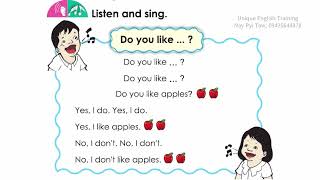 Grade 1 English (အင်္ဂလိပ်စာ) သင်ရိုးသစ် , Unit -5, Lesson 6 do you like? လိုက်ဆိုလေ့ကျင့်ပါ