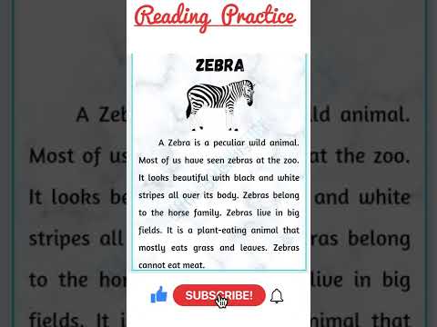 #shorts English Reading Practice// Read English // Zebra Paragraph