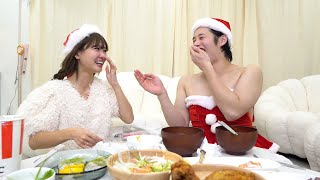 インフルで外に出れない彼女と今年は家でクリスマスパーティー！サプライズしたら何故か大号泣