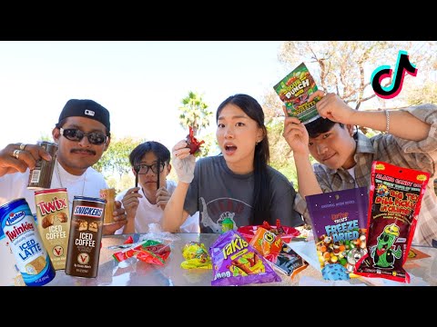 trying viral tiktok shop snacks