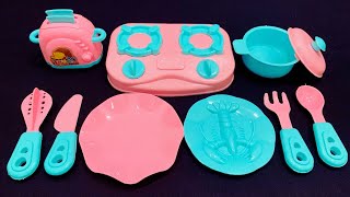 2 minutes Satisfying with Unboxing Mini Plastic Kitchen Set | Miniature Kitchen Set Review | ASMR