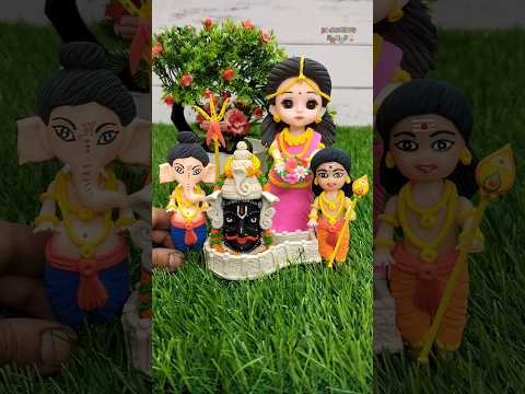 Diy Kartik ji Making With Clay🙏🥥🌺🥰 Kartik Ji Worship Shivling Along With Parvati Maa & Ganesh Ji🙏🙏🙏