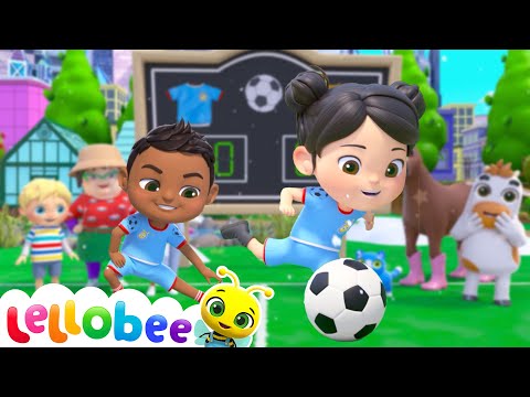 Farm Fun! Ella’s Snowy Football Game at Lellobee | 🍯 Lellobee Kids Songs & Cartoons! Sing and Dance