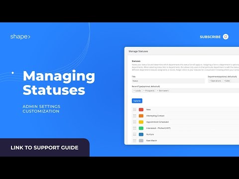 Managing Statuses in Shape Software CRM