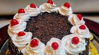 Black forest pastry cake without oven valentine's day special cake in telugu how to make at home