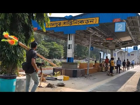 13162/Tebhaga Express Arriving Bolpur Shantiniketan railway station, Indian Railways in 4k ultra HD