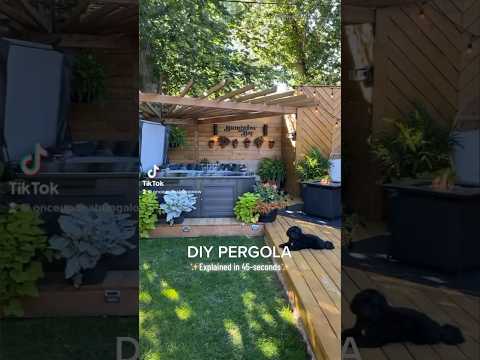 DIY Pergola! Follow Once Upon a Bungalow for more Home & DIY! 🫶🏻 #diy #pergola #patio #deck #reno