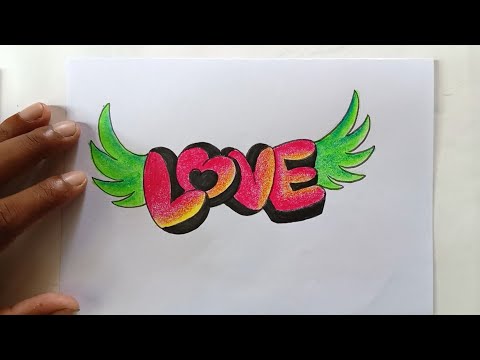 Love Drawing with colour / How to draw love easy step by step.