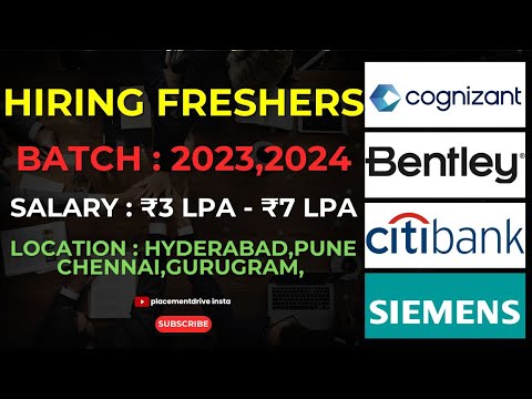 Freshers Hiring 2024: Siemens, Citi & Cognizant | High-Paying Jobs for New Graduates!