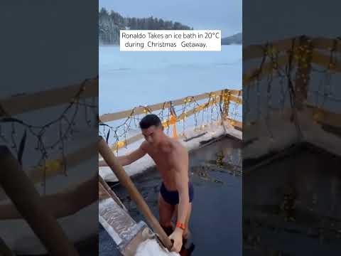 Cristiano Ronaldo takes an Ice bath in -20°C during Christmas Getaway #cr7 #ronaldo #christmas