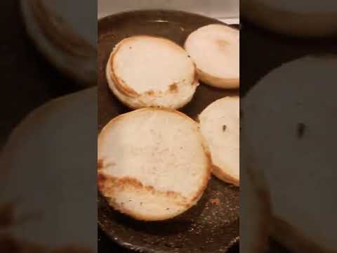 Homemade chapal kabab burger quick view of making burgers yummmmy