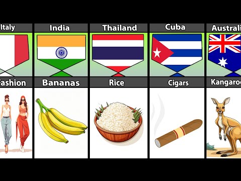 Most Exported Items From Different Countries