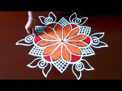 kaarthigai madam special Rangoli || padi kolam designs|| simple rangoli|| mehani rangoli