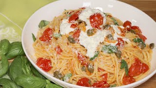 20-Minute Garlic Cherry Tomato Pasta - Quick & Delicious Dinner Recipe | AnitaCooks.com